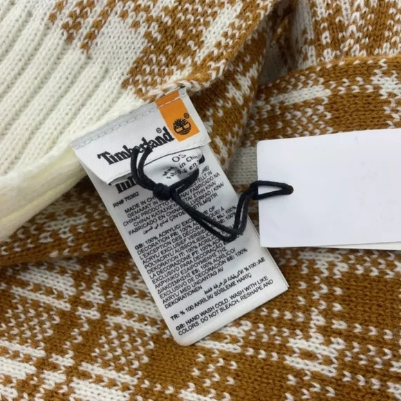 💚 5 For $25 Timberland Brown and White Plaid Scarf - Picture 2 of 4